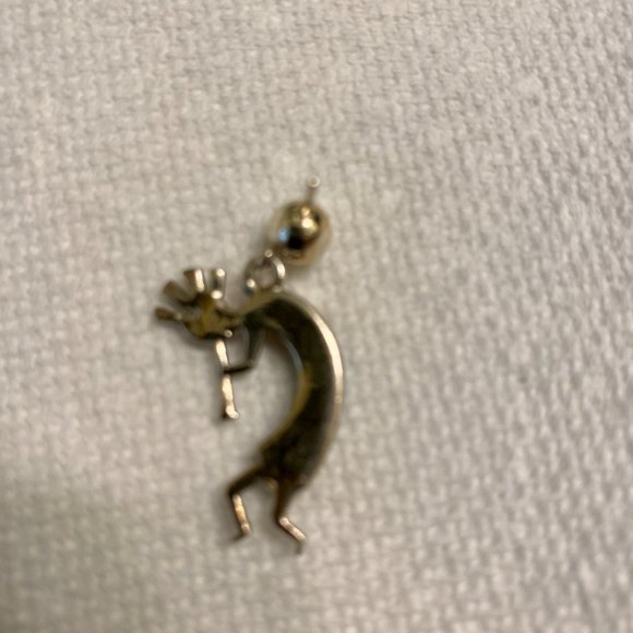 Kokopelli Flute Player Multi Inlay Sterling Silver 925 Earrings - Picture 9 of 12